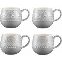 Mason Cash Impressions Set Of 4 Grey Mugs 350Ml
