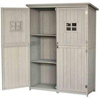 Outsunny Garden Shed Outdoor Storage Unit Weatherproof Three Shelves W/ Magnetic, Grey