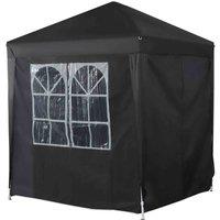 Outsunny 2Mx2M Pop Up Gazebo Party Tent Canopy Marquee With Storage Bag Black, Black