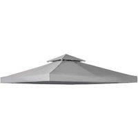 Outsunny 3m 2 Tier Gazebo Top Replacement Canopy - Grey