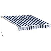 Outsunny Sun Shade Retractable Awning 3x2.5m Blue/White