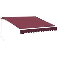 Outsunny Garden Sun Shade Canopy Retractable Awning, 3 X 2.5M, Red, Red