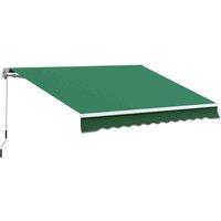 Outsunny Garden Sun Shade Canopy Retractable Awning, 4 X 3(m), Green, Green
