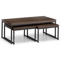 Julian Bowen Brooklyn Nesting Coffee Tables Dark Oak, Brown