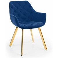 Julian Bowen Set Of 2 Lorenzo Dining Chairs - Blue, Blue
