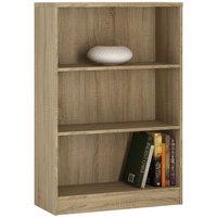 Furniture To Go 4 You Medium Wide Bookcase In Sonama Oak, Brown