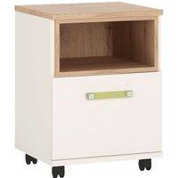 Furniture To Go 4Kids 1 Door Desk Mobile In Light Oak And White High Gloss (Lemon Handles), White