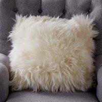Native Natural Sheepskin Cushion, White