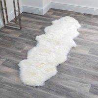 Native Natural Double Natural White Sheepskin Rug, White