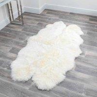 Native Natural Quad Natural White Sheepskin Rug, White