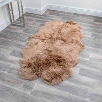 Native Natural Quad Light Brown Sheepskin Rug, Brown