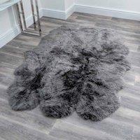 Native Natural Sextuple Grey Sheepskin Rug, Grey
