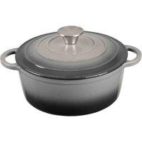Robert Dyas 22cm Cast Iron Casserole Pan - Grey, Grey