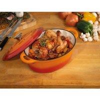 Robert Dyas Cast Iron Oval Casserole Pan - Orange, Orange