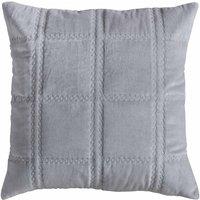 Crossland Grove Quilted Cotton Velvet Cushion Grey 450x450mm, Grey