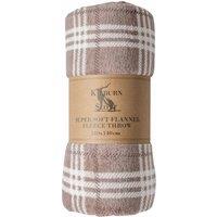 Crossland Grove Checkmate Rolled Fleece Taupe 1400x1800mm