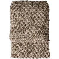 Crossland Grove Moss Chunky Knitted Throw Oatmeal 1300x1700mm