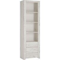 Furniture To Go Angel Tall Narrow 3 Drawer Bookcase In White Craft Oak Effect, White