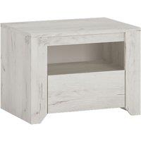 Indoor Furniture Group Angel 1 Drawer Bedside Cabinet White Craft Oak Effect