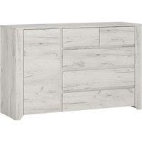 Angel 1 Door 2+3 Drawer Chest In White Craft Oak Effect, White