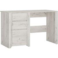 Angel 3 Drawer Desk In White Craft Oak Effect, White