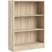 Furniture To Go Basic Low Wide Bookcase (2 Shelves) In Oak Effect, Brown
