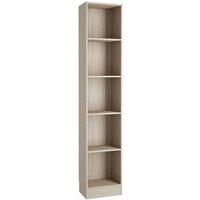 Furniture To Go Basic Tall Narrow Bookcase (4 Shelves) In Oak Effect, Brown