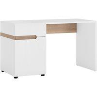 Chelsea Desk/Dressing Table In White With Oak Effect Trim, White