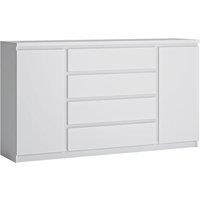 Fribo 2 Door 4 Drawer Wide Sideboard In White, White