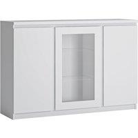 Fribo 3 Door Sideboard (Glazed Centre) In White, White