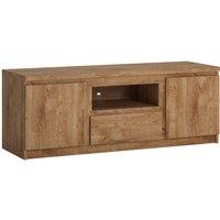 Fribo 2 Door 1 Drawer 136 Cm Wide TV Cabinet In Oak Effect, Brown