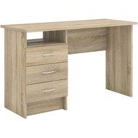 Function Plus Desk 3 Drawers In Oak Effect, Brown