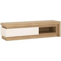 Lyon 1 Drawer TV Cabinet w/ Open Shelf - Oak Effect/White