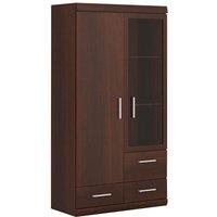 Imperial 2 Door 3 Drawer Glazed Display Cabinet - Mahogany