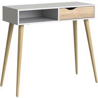 Furniture To Go Oslo Console Table 1 Drawer 1 Shelf In White And Oak Effect, White