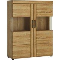 Cortina Low Wide 2 Door Display Cabinet In Grandson Oak Effect, Brown