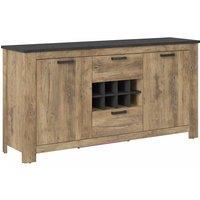 Rapallo 2 Door 2 Drawer Sideboard w/ Wine Rack - Brown/Grey, Grey