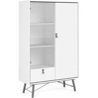 Ry China Cabinet 1 Door/1 Glass Door/1 Drawer - White, White
