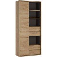 Furniture To Go Shetland Tall Wide 1 Door 4 Drawer Bookcase, Brown