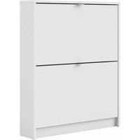 Furniture To Go Shoes Hallway Storage Cabinet With 2 Tilting Doors And 1 Layer White, White