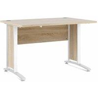 Prima Desk 120 Cm In Oak Effect With White Legs, White