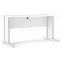 Prima Desk 150 Cm In White With White Legs, White