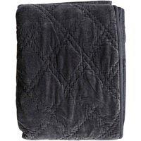 Crossland Grove Prestwick Quilted Cotton Velvet Bedspread Charcoal 2400X2600mm