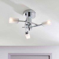 Ensora Lighting Mack 3 Light Semi Flush Ceiling Light Chrome, Silver