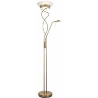 Ensora Lighting Hunter 2 Light Floor Lamp Antique Brass, Gold