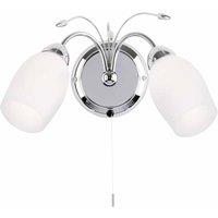 Ensora Lighting Olive 2 Light Wall Light, Silver