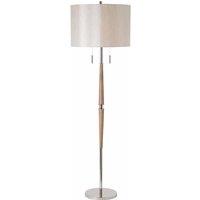 Ensora Lighting Xavier Wood Floor Lamp, Brown