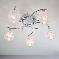Ensora Lighting Alize 5 Light SemiFlush Ceiling Light Chrome, Silver