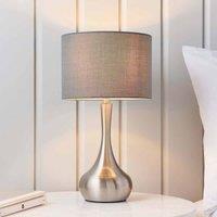 Ensora Lighting Elyse Touch Table Lamp Silver Grey, Silver