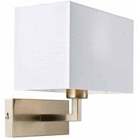 Ensora Lighting Sid Wall Light Satin Nickel, White